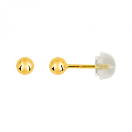 Brincos em ouro amarelo 9K com bolinha de 4MM