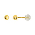Brincos em ouro amarelo 9K com bolinha de 4MM