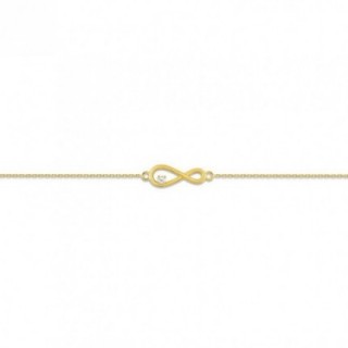 Pulsera infinito de oro amarillo 9K y circonita