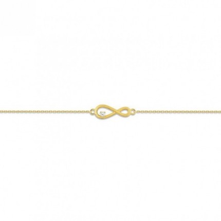 Pulseira infinita em ouro amarelo de 9K e óxido de zircónio