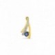 Colgante de oro amarillo 18K con zafiro, diamante de 0,01 ct y rodio