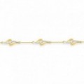 Pulsera de oro amarillo 9K con motivos circonita y rodio
