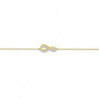 Pulseira Infinity em ouro amarelo 9K e óxido de zircônio