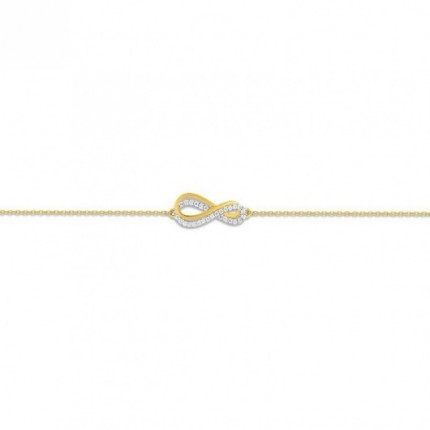 Pulseira Infinity em ouro amarelo 9K e óxido de zircônio