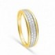 Anel bicolor em ouro amarelo 18K e ródio