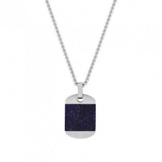 Collar hombre lapis y acero con placa