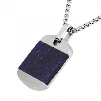 Colar de lapis e aço para homem com etiqueta G.I.