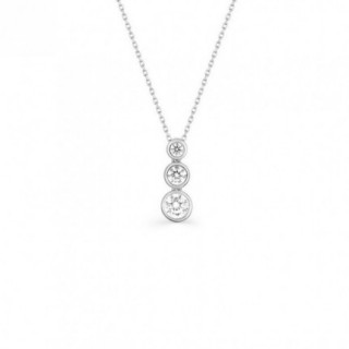 Colar em ouro branco 9K e trilogia de óxido de zircônio