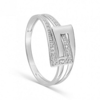 Anillo de oro blanco 18K, diamante de 0,01 ct