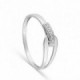 Anel chique em ouro branco 18K, diamante de 0,01 ct