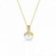Colar em ouro amarelo 9K e pérola de 9,5 mm e diamantes de 0,005 ct