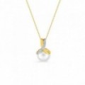 Collar de oro amarillo 9K, perla de 9,5 mm y diamantes de 0,005 ct