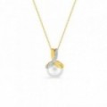 Collar de oro amarillo 9K, perla de 9,5 mm y diamantes de 0,005 ct
