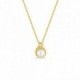 Collar de oro amarillo 18K, diamante de 0,02 ct y perla cultivada de agua dulce