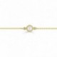 Pulseira em ouro amarelo 18K com diamante de 0,03 ct e pérola cultivada em água doce