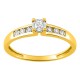 Anillo solitario de oro amarillo 9K con diamantes 0.07 ct