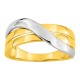 Anel em ouro bicolor de 9K design cruz