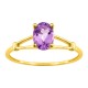 Anillo de oro amarillo 9K con amatista oval