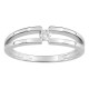 Anillo solitario de oro blanco 9K y diamante 0.08 ct