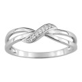 Anillo entrelazado de oro blanco de 9K