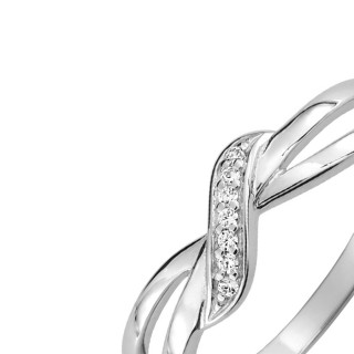 Anillo entrelazado de oro blanco de 9K