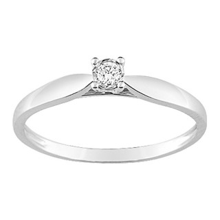 Anel em ouro branco de 9K com diamantes 0.05 ct