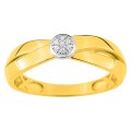 Anel em ouro amarelo 18K aros cruzados diamante de 0.03 ct