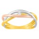 Anel em ouro tricolor 18K 3 aros entrelaçados e diamantes