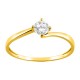 Anillo solitario de oro amarillo 18K con circonita central