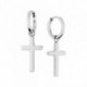 Pendientes de acero con cruz