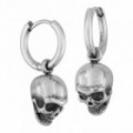 Pendientes de calaveras colgantes de acero