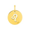 Colgante redondo Horóscopo español Leo de oro amarillo 18K