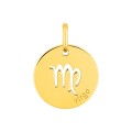 Colgante redondo Horóscopo español Virgo de oro amarillo 18K