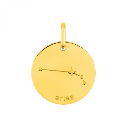 Medalha do Horóscopo espanhol Carneiro em ouro amarelo 9K