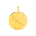 Medalha do Horóscopo espanhol Touro em ouro amarelo 9K