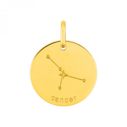 Medalha do Horóscopo espanhol Caranguejo em ouro amarelo 9K