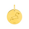 Medalha do Horóscopo espanhol Leão em ouro amarelo 9K