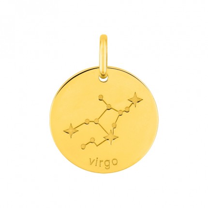 Medalha do Horóscopo espanhol Virgem em ouro amarelo 9K