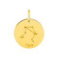 Medalha do Horóscopo espanhol Balança em ouro amarelo 9K