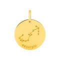 Medalha do Horóscopo espanhol Escorpião em ouro amarelo 9K