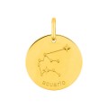 Colgante Horóscopo español Acuario de oro amarillo 9K