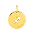 Colgante redondo Horóscopo portugués Sagitario de oro amarillo 18K