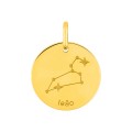 Medalha do Horóscopo português Leão em ouro amarelo 9K