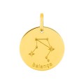 Colgante Horóscopo portugués Libra de oro amarillo 9K