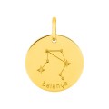 Medalha do Horóscopo português Balança em ouro amarelo 9K