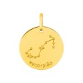 Medalha do Horóscopo português Escorpião em ouro amarelo 9K