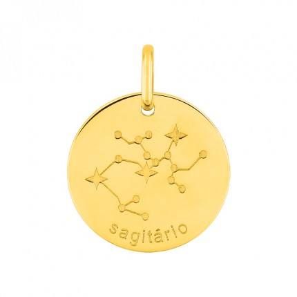 Colgante Horóscopo portugués Sagitario de oro amarillo 9K