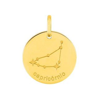 Colgante Horóscopo portugués Capricornio de oro amarillo 9K