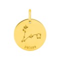 Colgante Horóscopo portugués Piscis de oro amarillo 9K