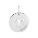 Colgante redondo Horóscopo portugués Aries de plata
